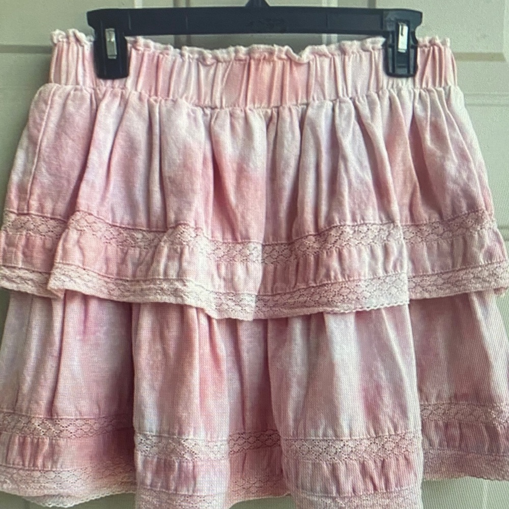 Chelsea & Violet Blush Pink Tiered Mini Skirt